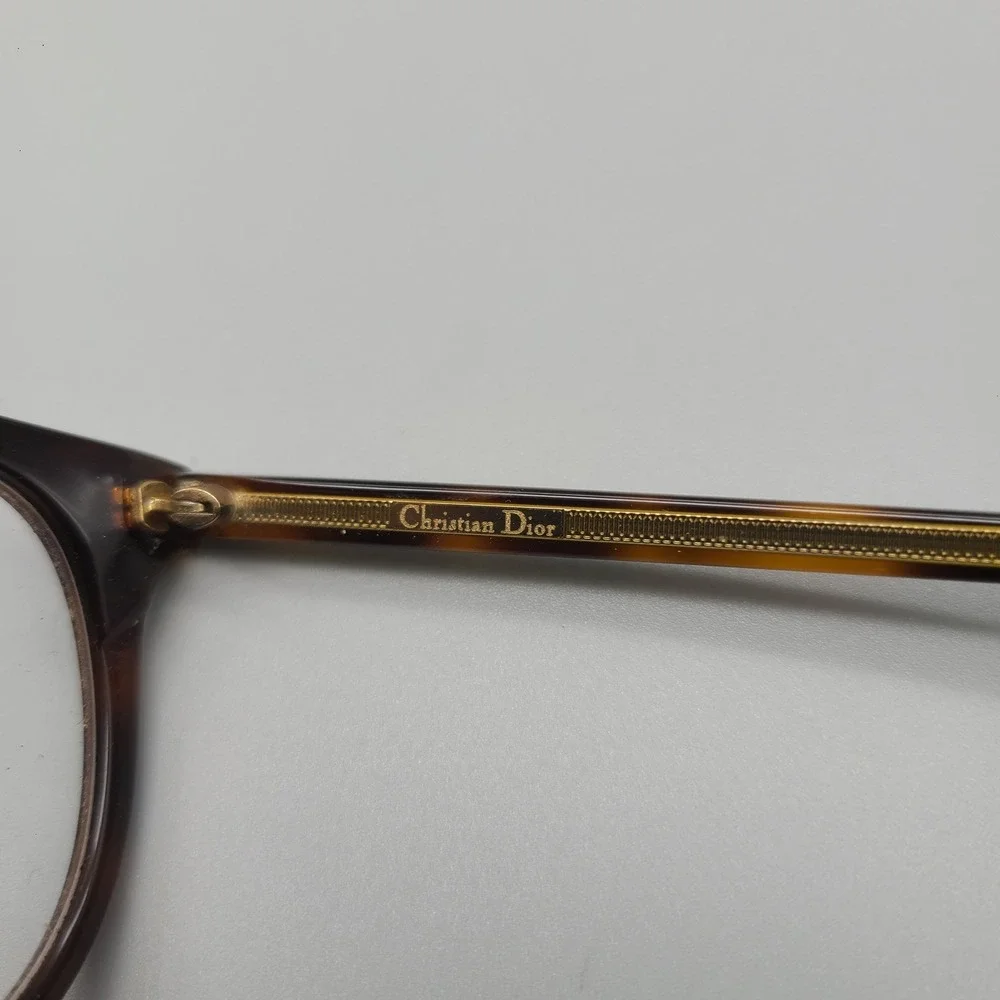Christian Dior Montaigne 16 Eyeglasses Dark Havana Tortoise Gold Cat Eye Frames